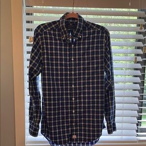 Vineyard Vines Navy and White Plaid Shirt